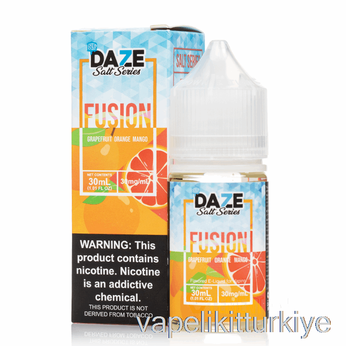 Vape Elektronik Sigara Buzlu Greyfurt Portakal Mango - 7 Daze Füzyon Tuzları - 30ml 50mg